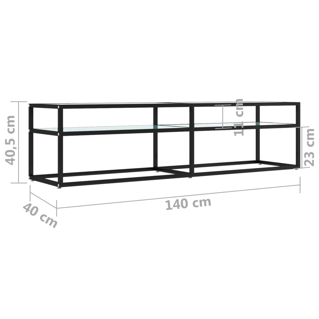 TV Cabinet White Marble 160x40x40.5 cm Tempered Glass