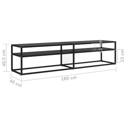 TV Cabinet Black 180x40x40.5 cm Tempered Glass