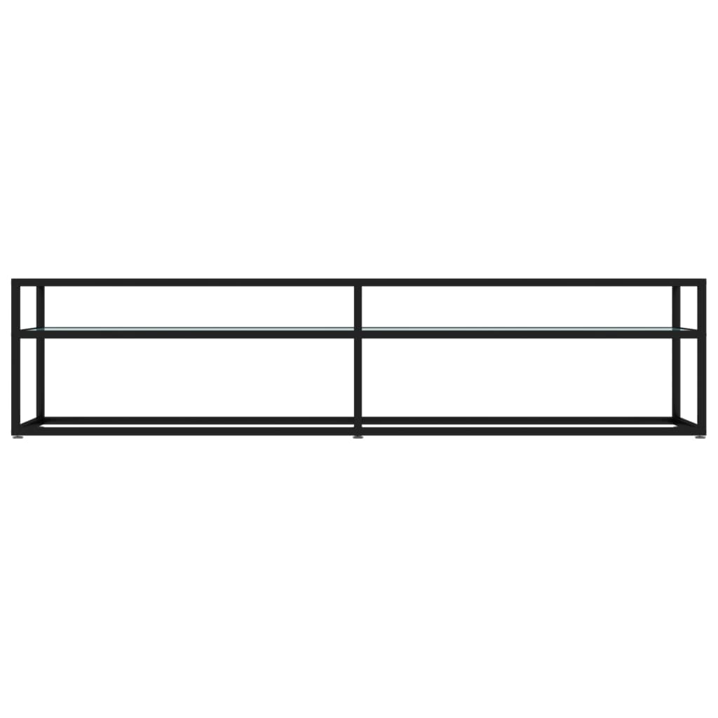 TV Cabinet White Marble 180x40x40.5 cm Tempered Glass