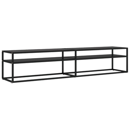 TV Cabinet Black 200x40x40.5 cm Tempered Glass