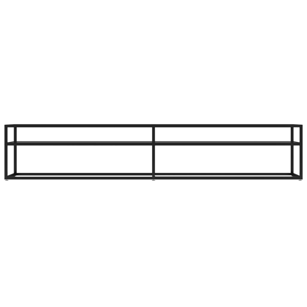 TV Cabinet Black 220x40x40.5 cm Tempered Glass