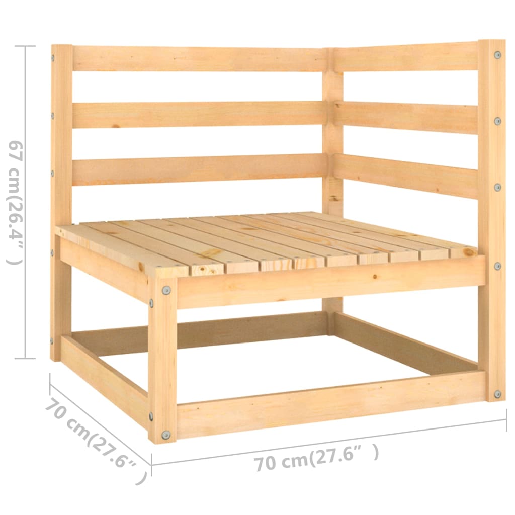 Garden 4-Seater Sofa Solid Pinewood