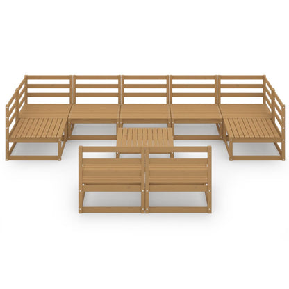 10 Piece Garden Lounge Set Solid Pinewood