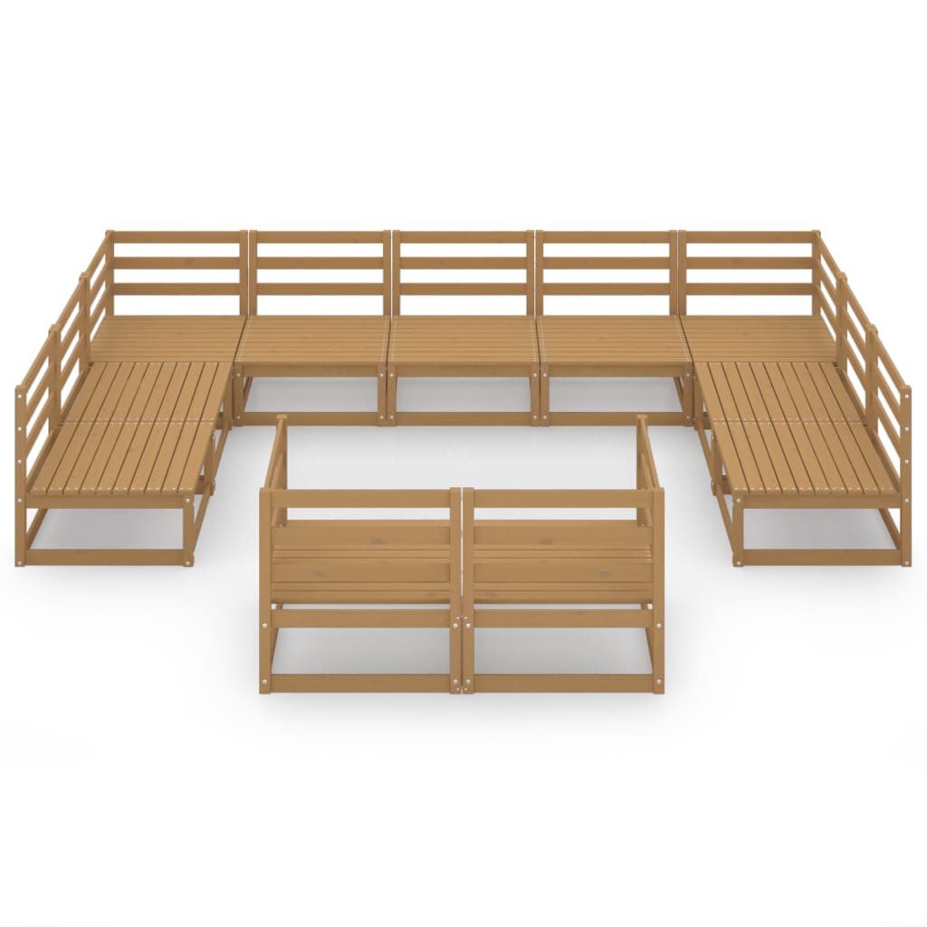 11 Piece Garden Lounge Set Solid Pinewood