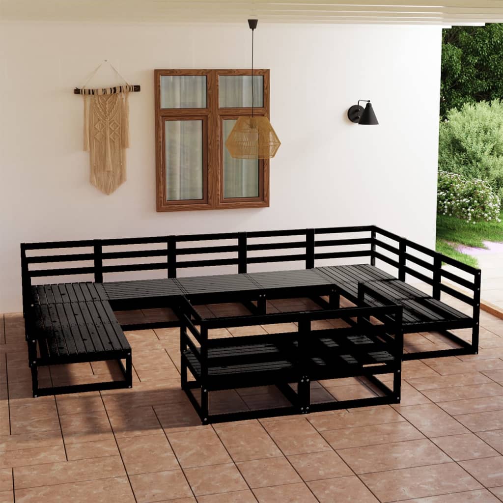 11 Piece Garden Lounge Set Solid Pinewood