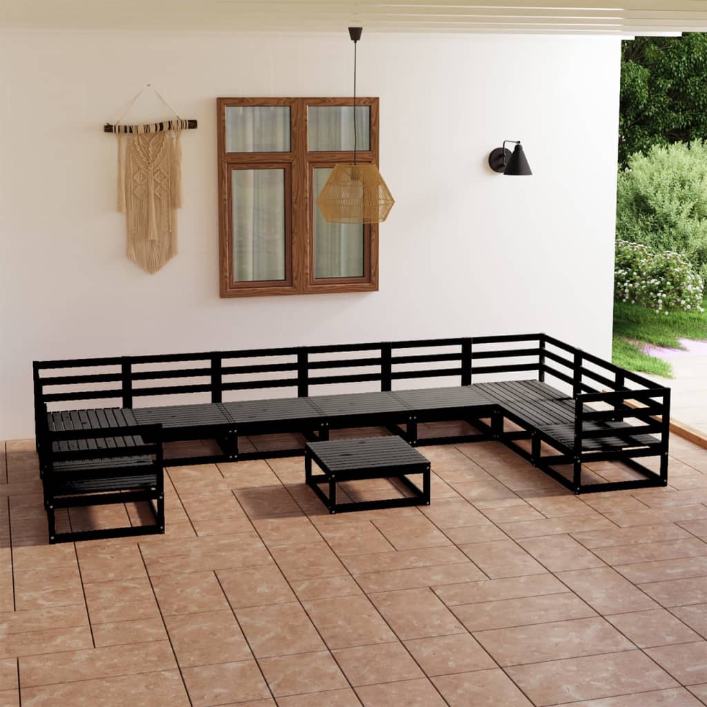 11 Piece Garden Lounge Set Solid Pinewood