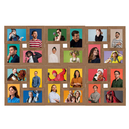 Collage Photo Frame for 24x(13x18 cm) Picture Light Brown MDF