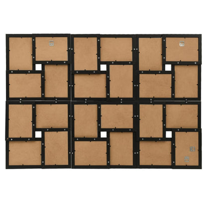 Collage Photo Frame for 24x(10x15 cm) Picture Black MDF