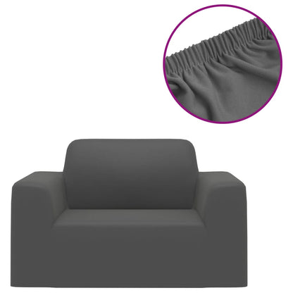 Stretch Couch Slipcover Anthracite Polyester Jersey