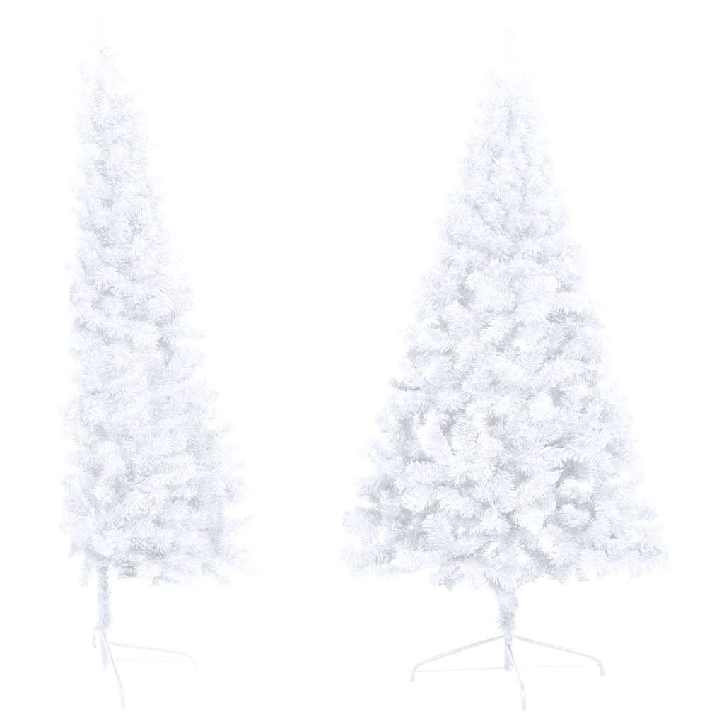 Artificial Half Pre-lit Christmas Tree with Ball Set White 210 cm