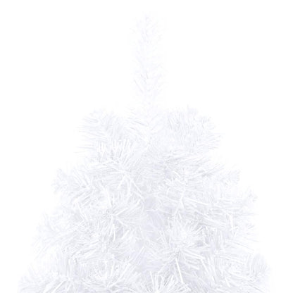 Artificial Half Pre-lit Christmas Tree with Ball Set White 210 cm