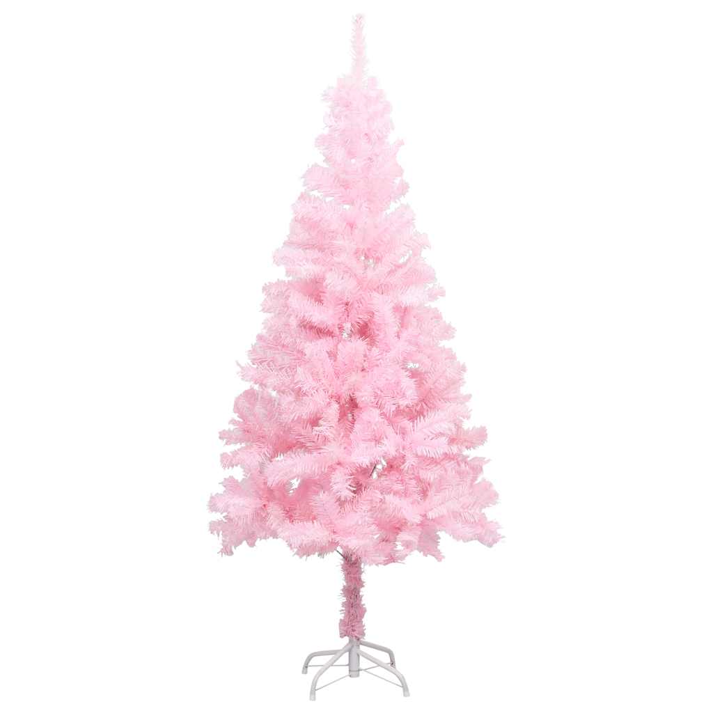 Artificial Pre-lit Christmas Tree with Ball Set Pink 180 cm PVC