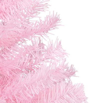 Artificial Pre-lit Christmas Tree with Ball Set Pink 180 cm PVC