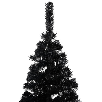 Artificial Pre-lit Christmas Tree with Ball Set Black 120 cm PVC