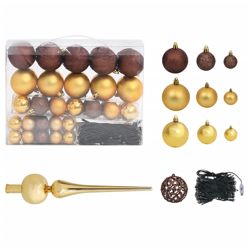 Artificial Pre-lit Christmas Tree with Ball Set Black 120 cm PVC