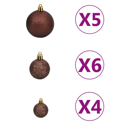 Artificial Pre-lit Christmas Tree with Ball Set Black 120 cm PVC