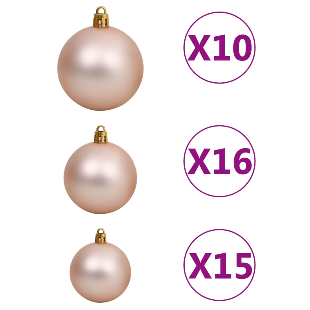 Artificial Pre-lit Christmas Tree with Ball Set White 210 cm PVC