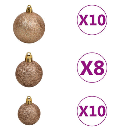 Artificial Pre-lit Christmas Tree with Ball Set White 210 cm