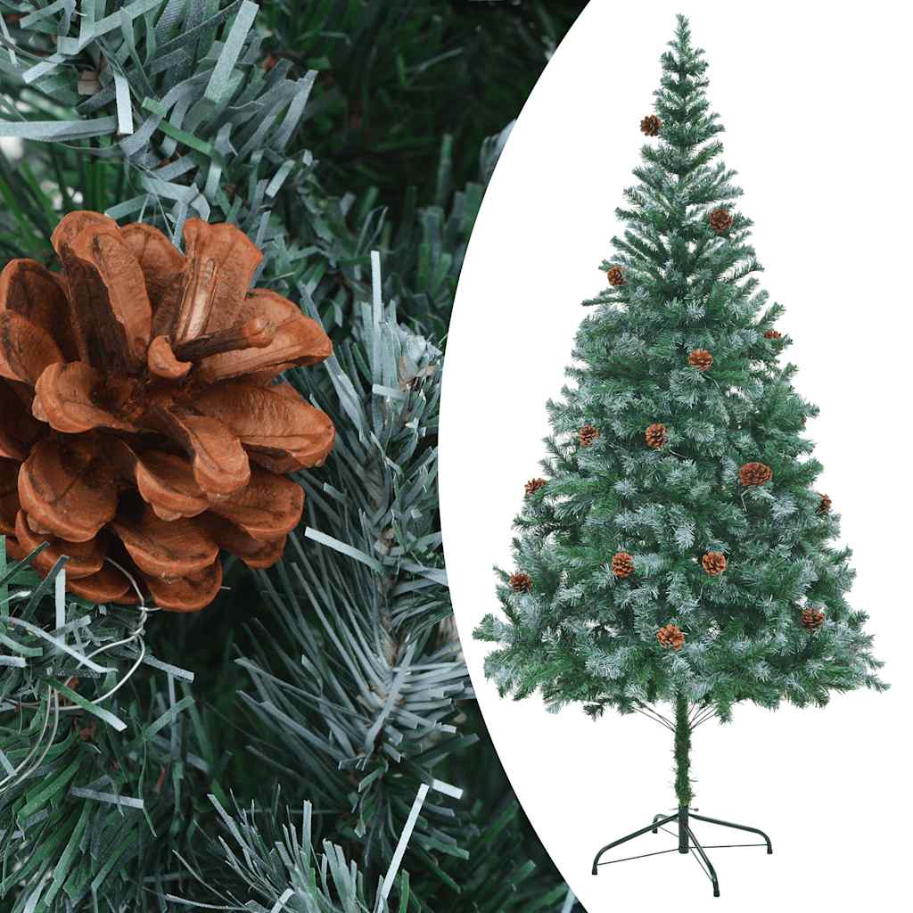 Artificial Pre-lit Christmas Tree with Ball Set Pinecones 210 cm