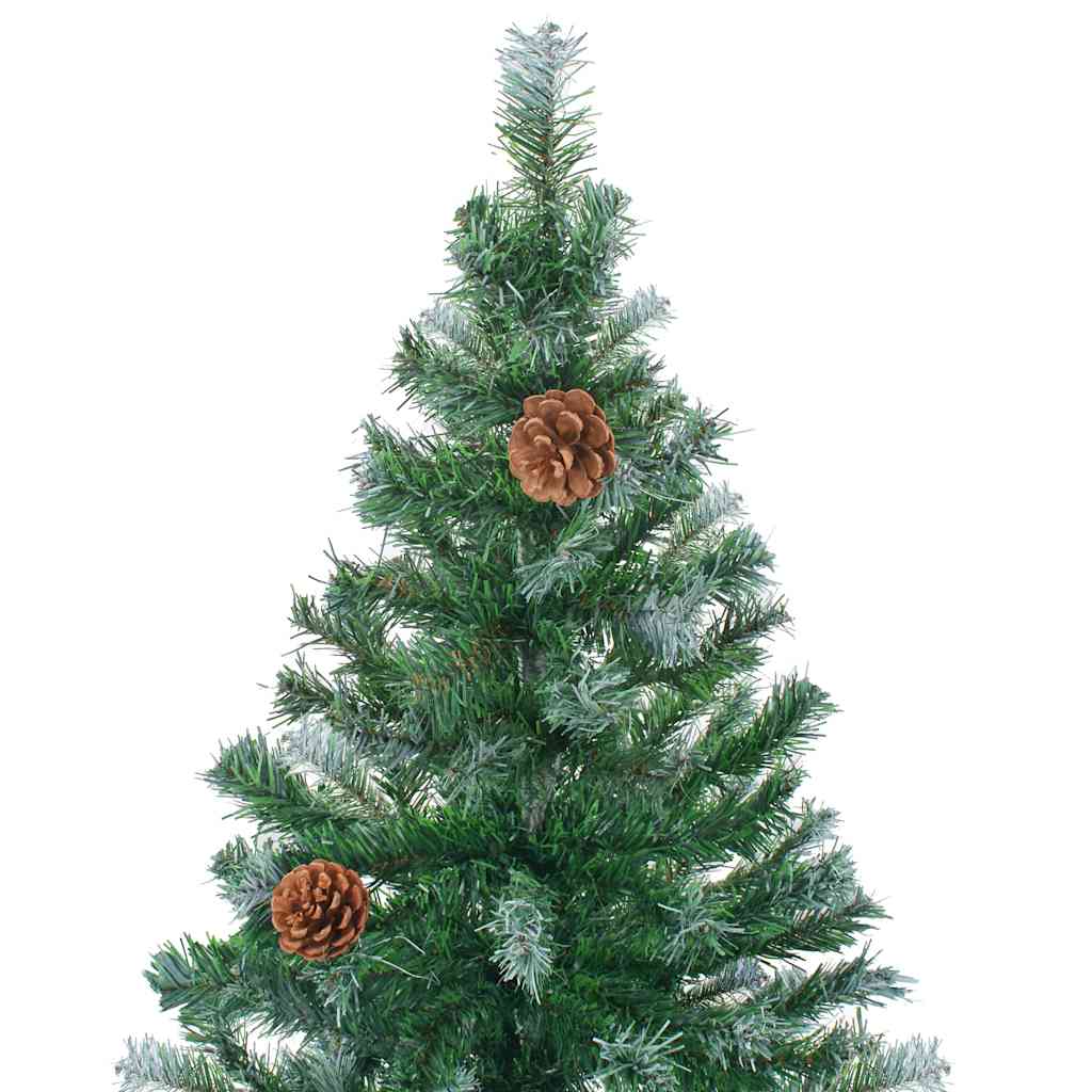 Artificial Pre-lit Christmas Tree with Ball Set Pinecones 210 cm