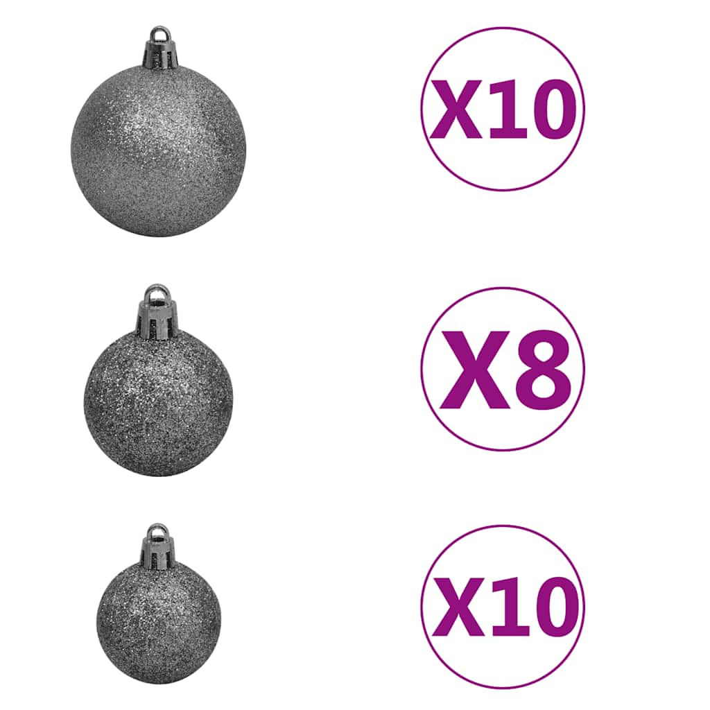 Artificial Pre-lit Christmas Tree with Ball Set Pinecones 210 cm