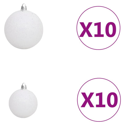 Artificial Pre-lit Christmas Tree with Ball Set White 240 cm