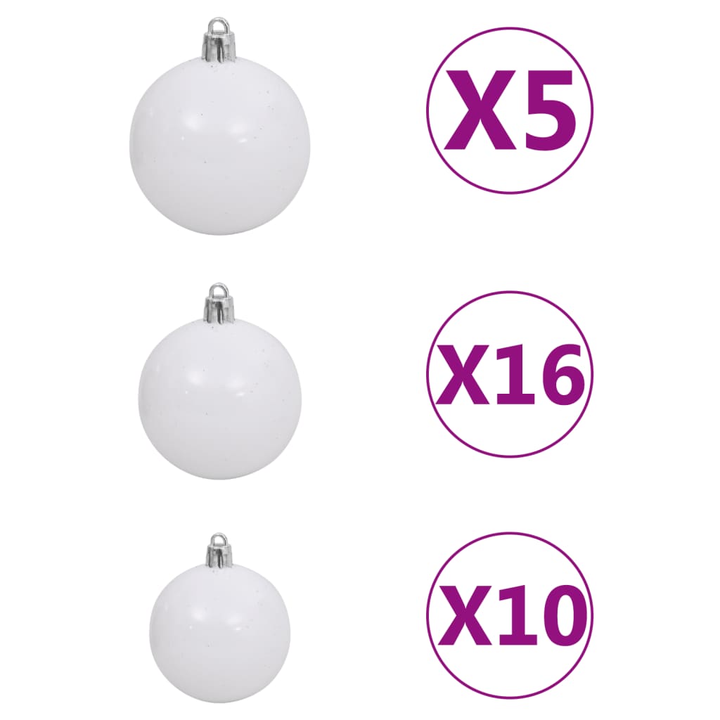 Artificial Pre-lit Christmas Tree with Ball Set White 240 cm