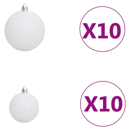 Artificial Pre-lit Christmas Tree with Ball Set White 210 cm