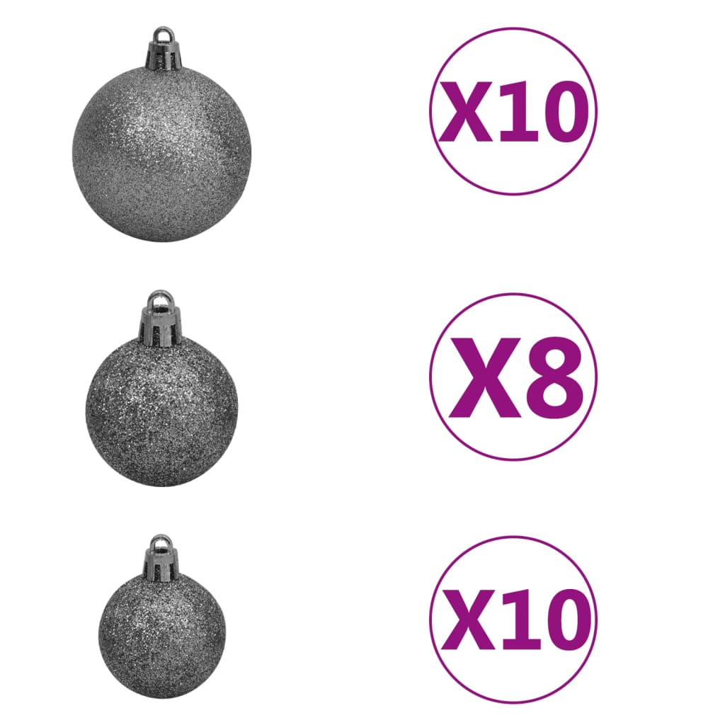 Artificial Pre-lit Christmas Tree with Ball Set White 240 cm