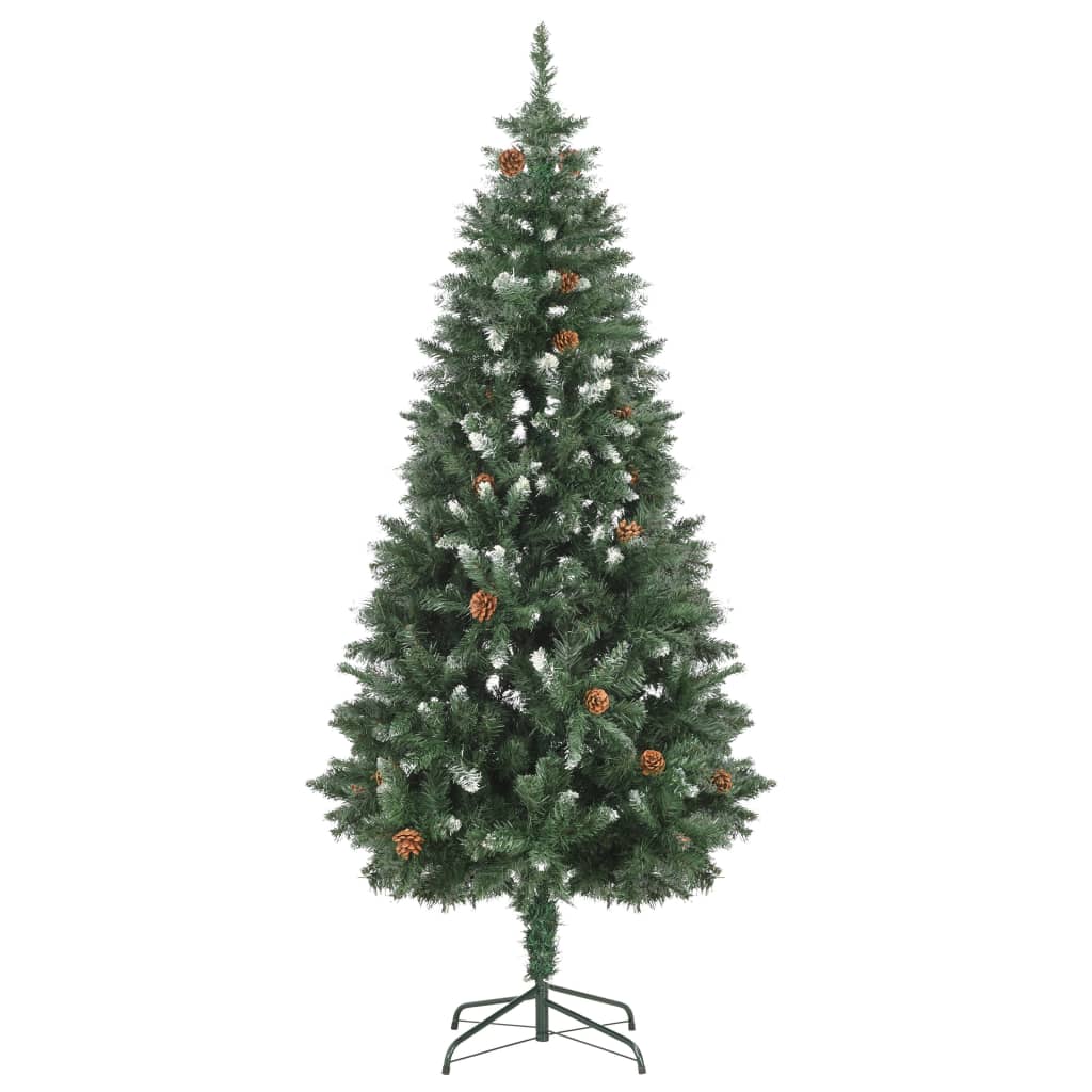 Artificial Pre-lit Christmas Tree with Pine Cones 180 cm