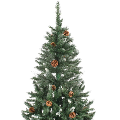 Artificial Pre-lit Christmas Tree with Pine Cones 180 cm