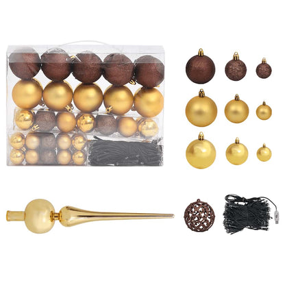 Artificial Pre-lit Christmas Tree with Ball Set 210 cm