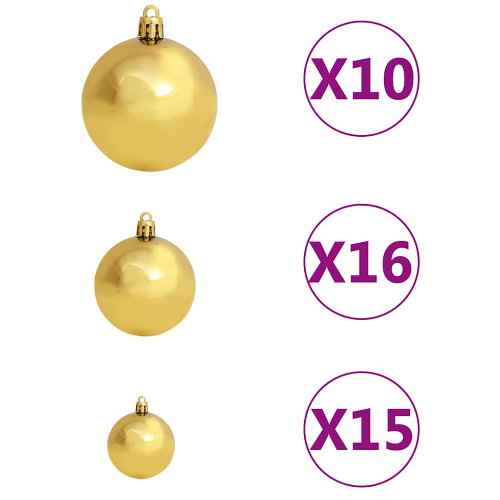 Artificial Pre-lit Christmas Tree with Ball Set 210 cm