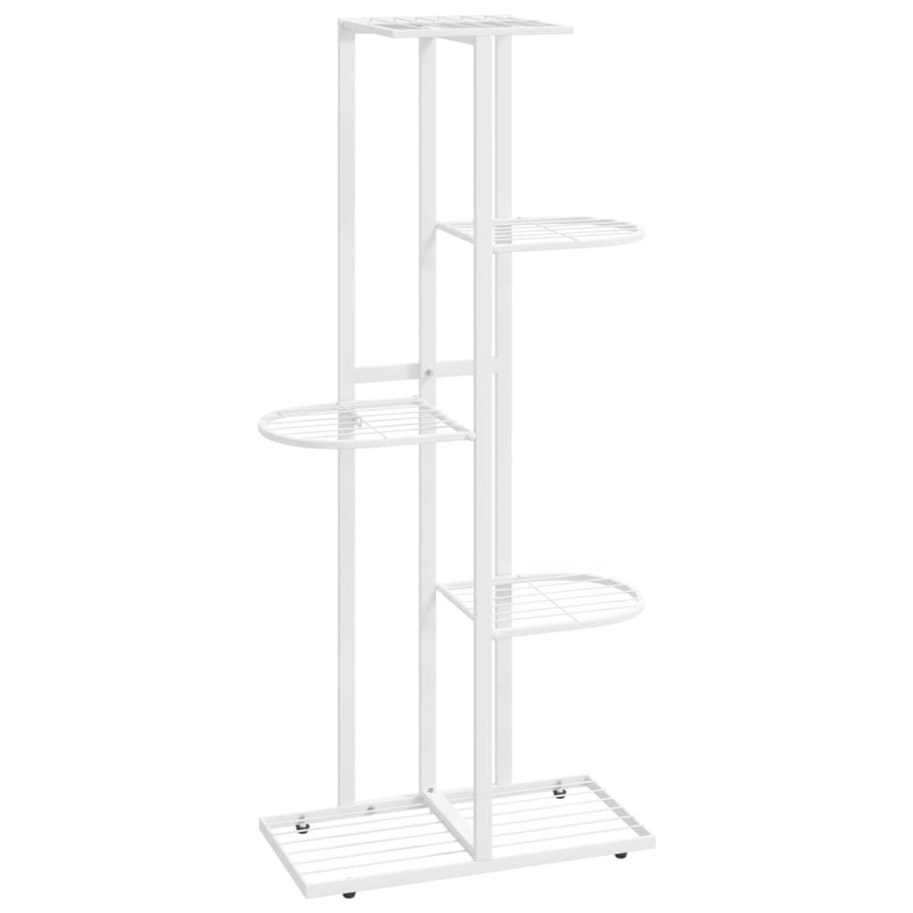 5-Floor Flower Stand 43x22x98 cm White Metal