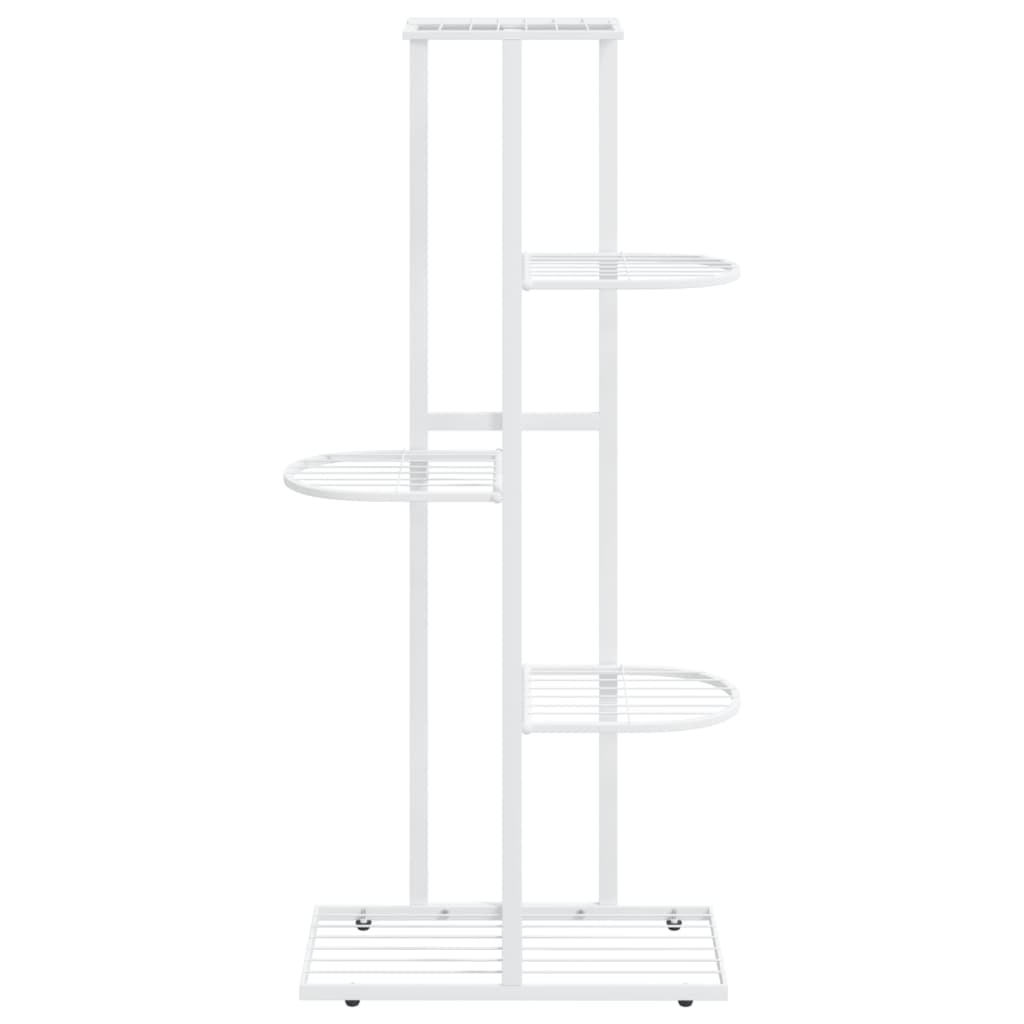 5-Floor Flower Stand 43x22x98 cm White Metal