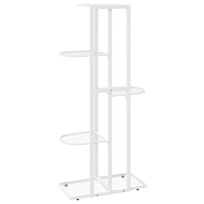 5-Floor Flower Stand 43x22x98 cm White Metal