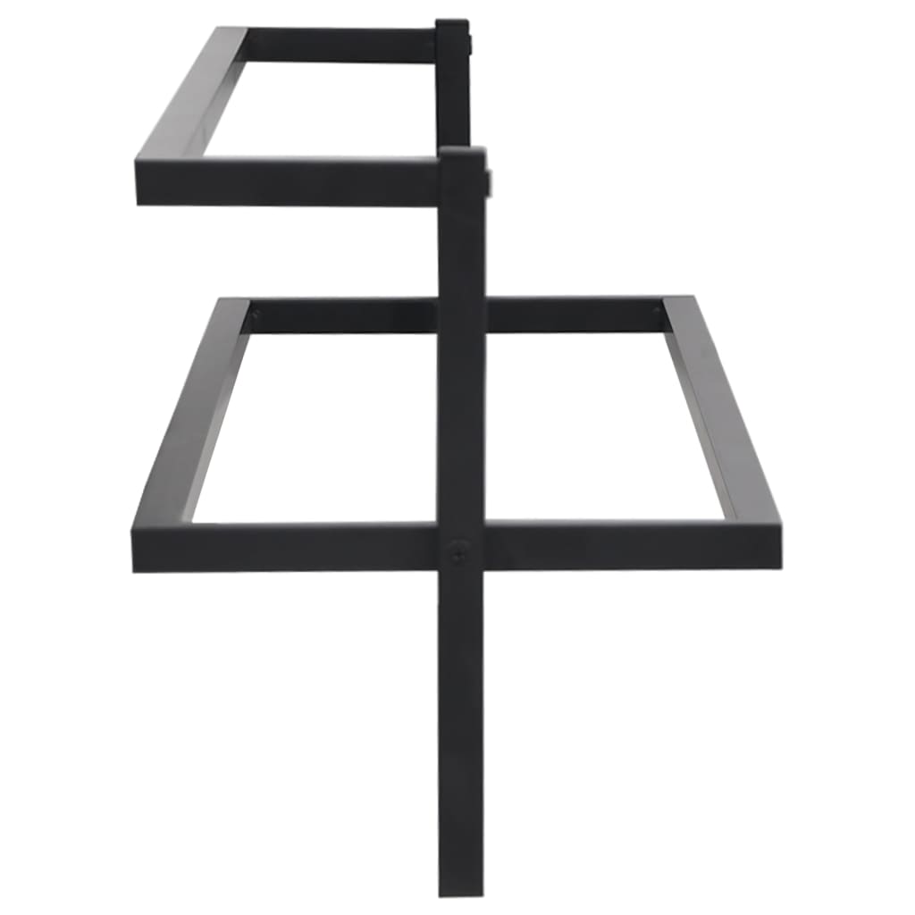 Towel Rack Black 95x25x22 cm Iron