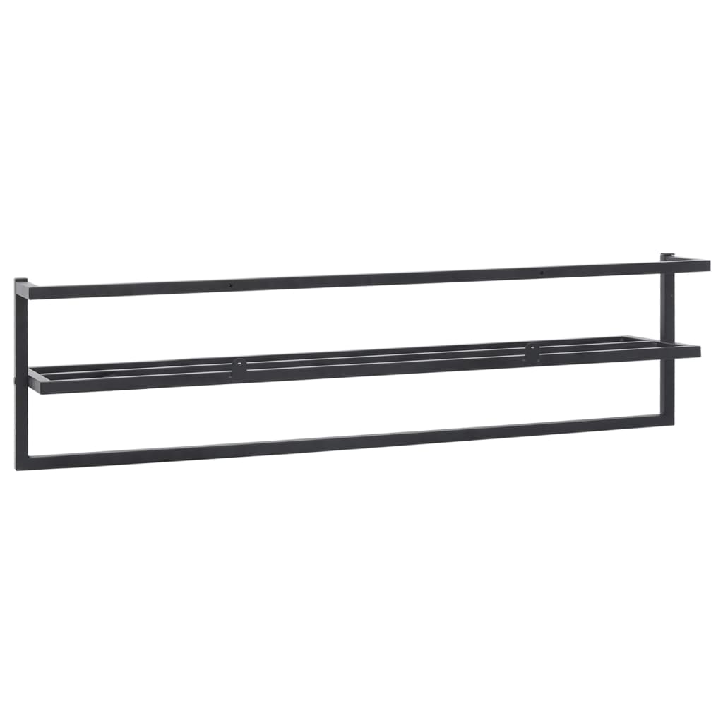 Towel Rack Black 95x25x22 cm Iron