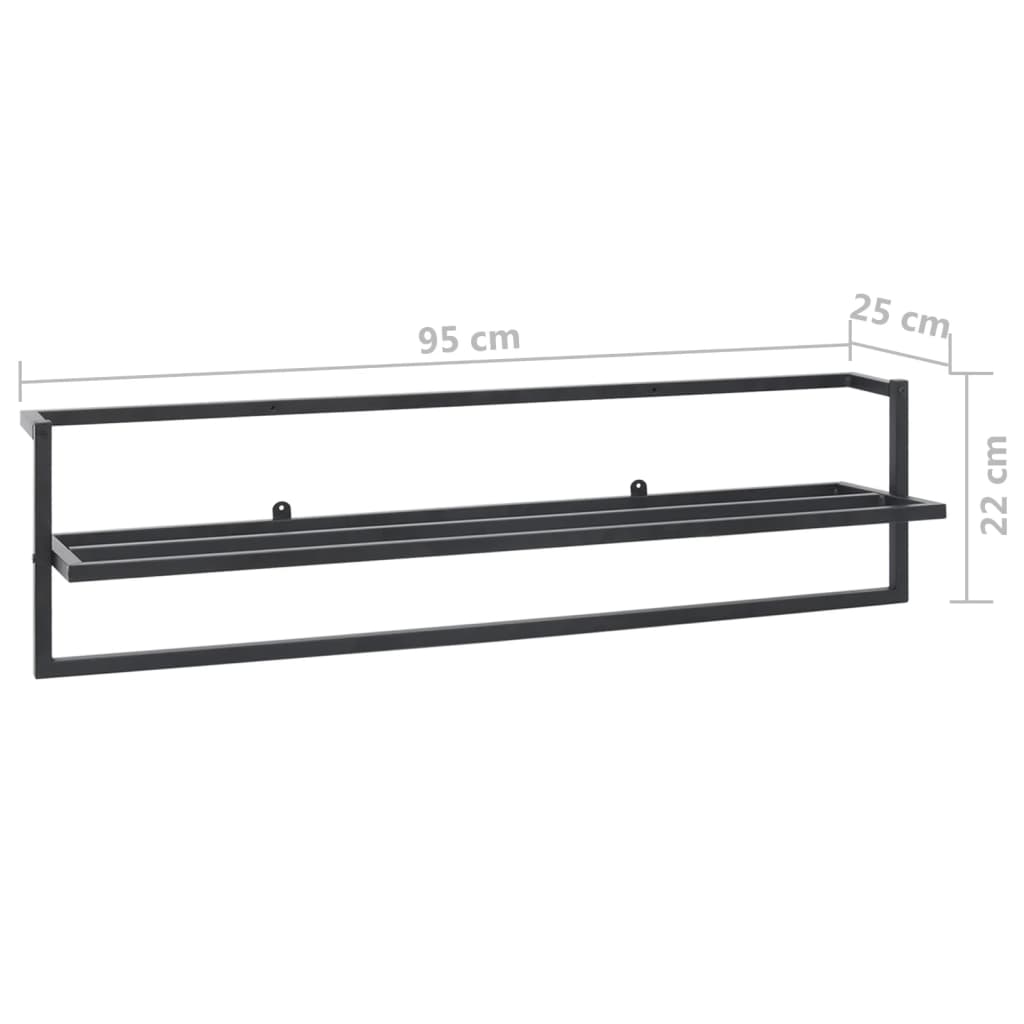 Towel Rack Black 95x25x22 cm Iron