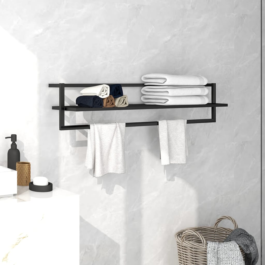 Towel Rack Black 95x25x22 cm Iron