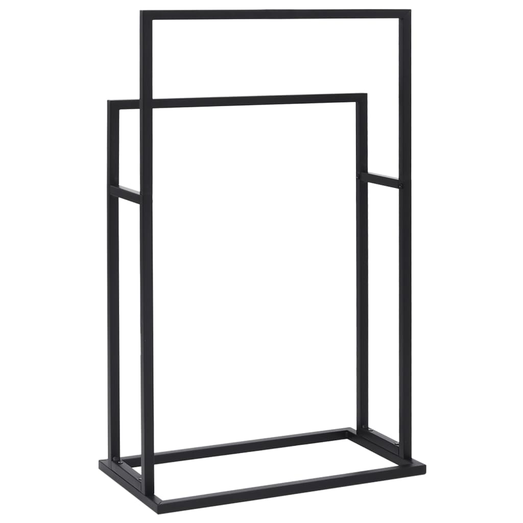 Freestanding Towel Rack Black 48x24x78.5 cm Iron