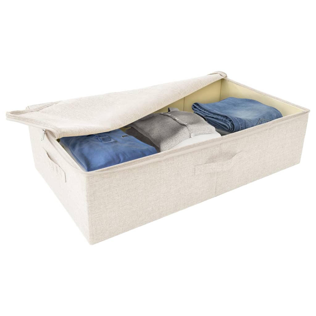 Storage Boxes 2 pcs Fabric 70x40x18 cm Cream