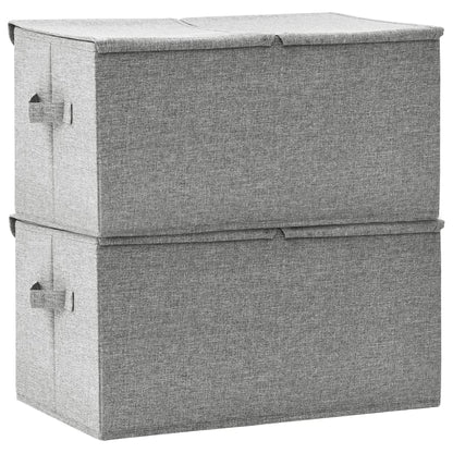 Storage Boxes 2 pcs Fabric 50x30x25 cm Grey