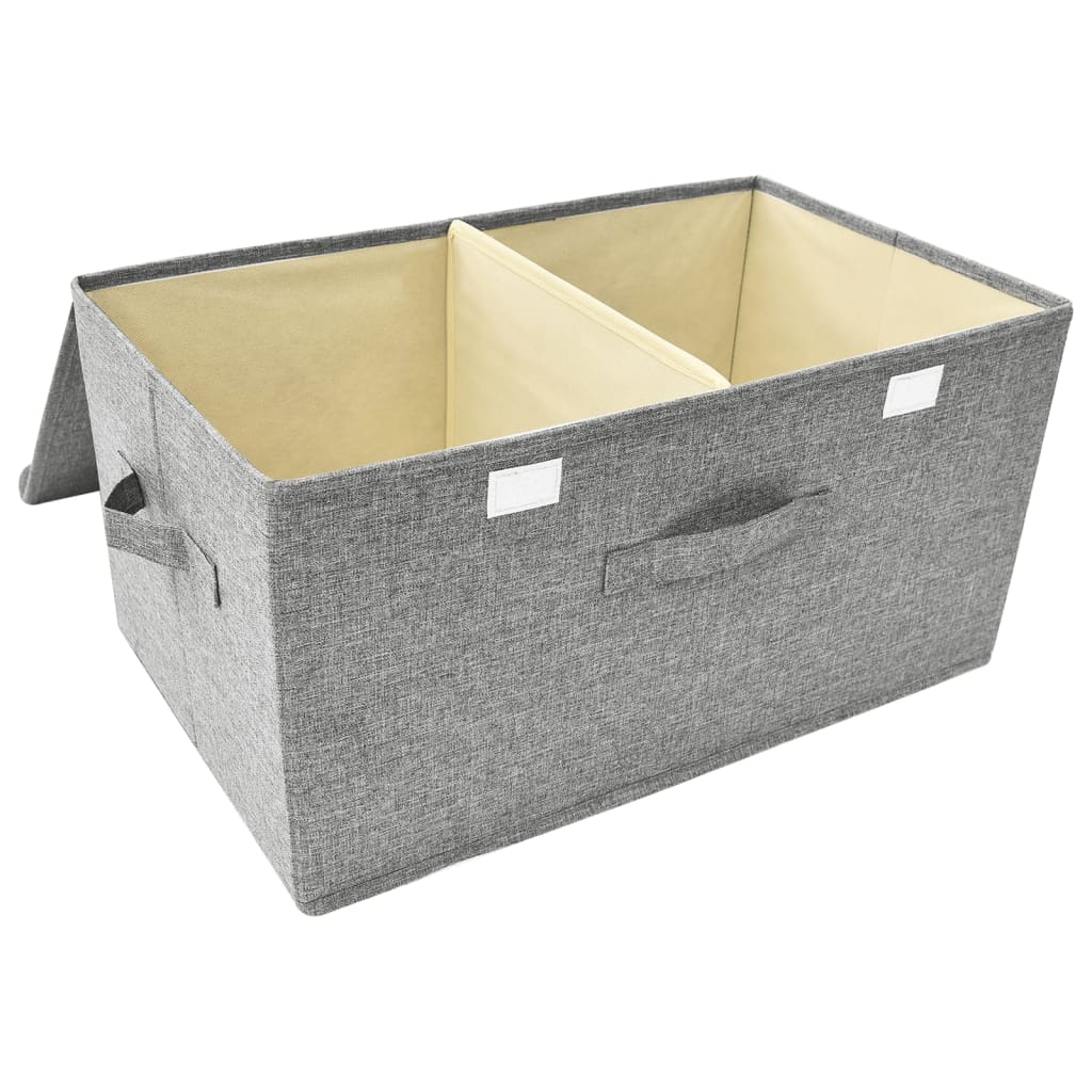 Storage Boxes 2 pcs Fabric 50x30x25 cm Grey