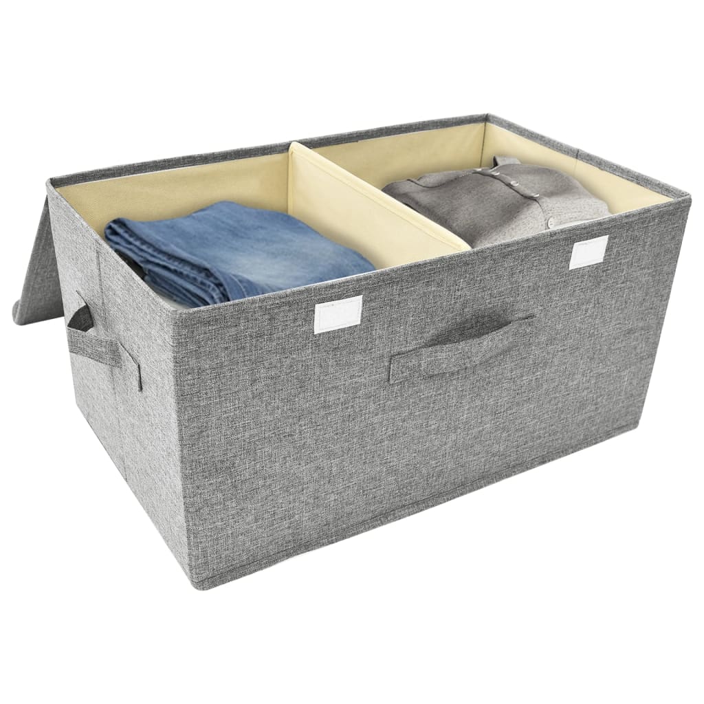 Storage Boxes 2 pcs Fabric 50x30x25 cm Grey