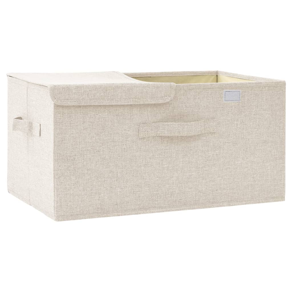 Storage Box Fabric 50x30x25 cm Cream