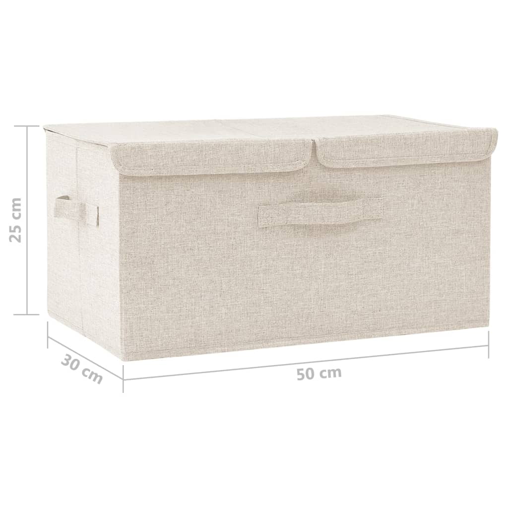 Storage Box Fabric 50x30x25 cm Cream