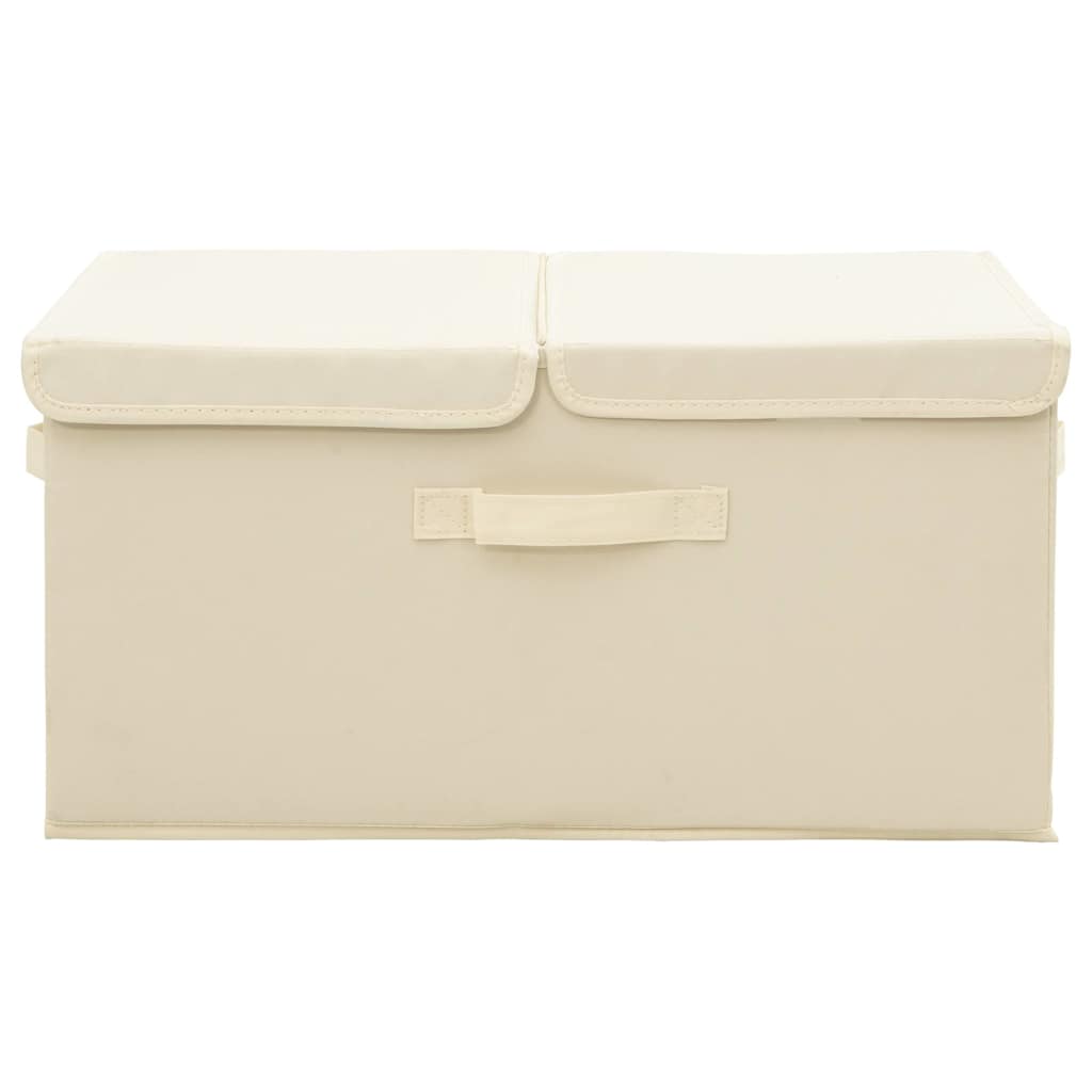 Storage Boxes 2 pcs Fabric 50x30x25 cm Cream