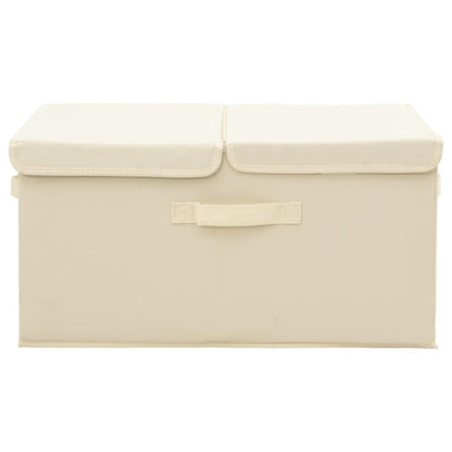 Storage Boxes 2 pcs Fabric 50x30x25 cm Cream