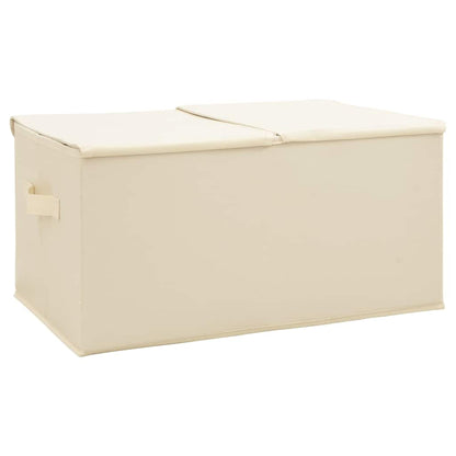 Storage Boxes 2 pcs Fabric 50x30x25 cm Cream